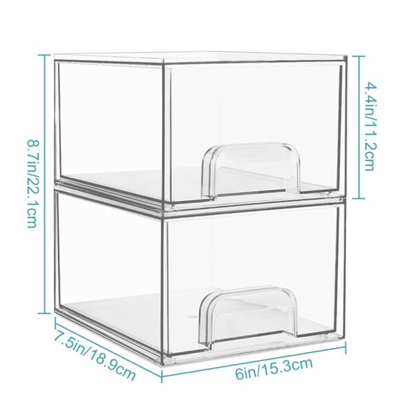 Cream White Legos In New Stackable Clear Acrylc Box SZ 7.5"D x 6"W x 4.4"H Mixed - Picture 2 of 8